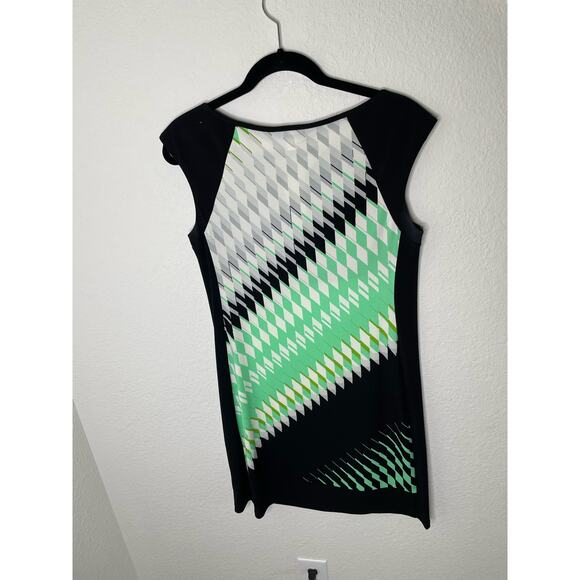 Nwot London Times Black and Green Sheath Dress High Next Knee Length size 8 - Picture 4 of 6